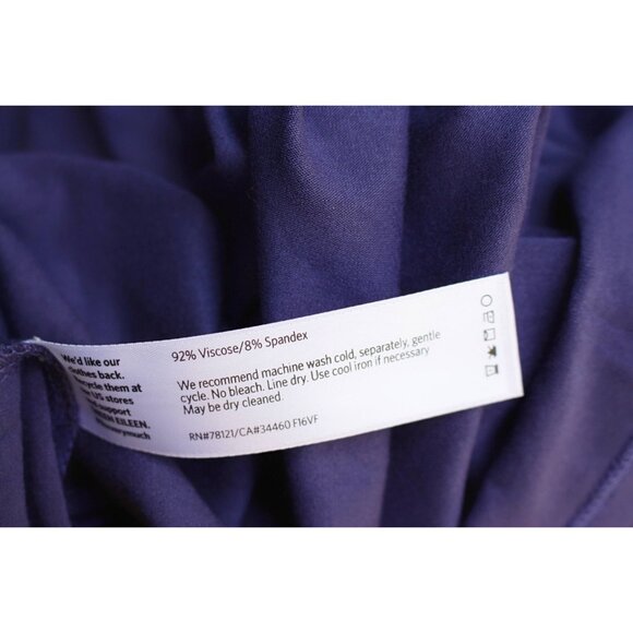 New w/Tags - Eileen Fisher V-Neck, Calf Length Dress in Viscose Jersey, Purple M - Picture 12 of 12